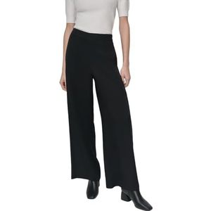 DKNY, Dames Pull On Wide Leg Twill Pant, Zwart, XL, zwart, XL