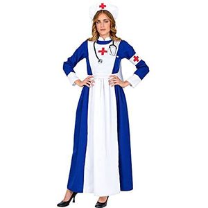 Widmann - Kostuum retro verpleegster, jurk, muts, armband, traditioneel, arts, themafeest, carnaval