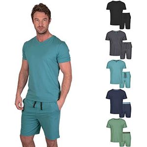 Light & Shade Pyjamaset met top en korte broek voor heren, Blauw, M
