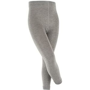 FALKE Uniseks-kind Legging Active Warm K LE Wol Functioneel material eenkleurig 1 Paar, Grijs (Mid Grey Melange 3530), 110-116