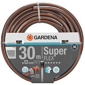 GARDENA Premium SuperFLEX slang 13 mm (1/2"") 30 m: Tuinslang met Power Grip profiel, 35 bar barstdruk, zeer flexibel, vormvast, uv-bestendig (18096-20)