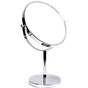 HIMRY Staande spiegel 5X vergroting, 8 inch, cosmetische spiegel 360° draaibaar. Verchroomde make-up spiegel scheerspiegel badkamerspiegel, tweezijdig: normaal + 5x vergroting, KXD3108N-5x
