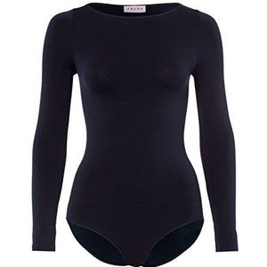 FALKE Dames Shapewear bodysuit Fine Cotton Crew Neck W BO Zachte Stof Lichaam met lange mouwen 1 Stuk, Blauw (Marine 6179), L 44-46