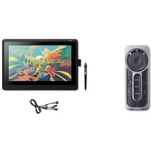 Wacom Cintiq Display Grafisch display. 16 inch zwart & Wacom Expresskey Remote Accessory, ACK-411050, Afstandsbediening, Zwart/Grijs