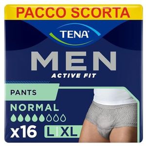 TENA Men Active Fit Pants Normaal Maat Large Grijs Heren onderbroek Ademend 2x8 stuks