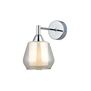 Homemania 1530-51-19 wandlamp, Applique, metaal, glas, chroom, 15 x 25 x 25 cm, 1 x E27, max. 40 W