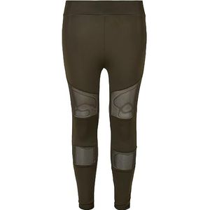 Urban Classics Tech Mesh leggings voor meisjes, Darkolive, 158/164 cm