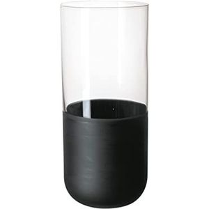 Villeroy & Boch & Boch - Manufacture Rock longdrinkglas set 4-dlg kristalglas met mat Zwart e bodem inhoud 300ml