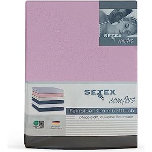 SETEX Feinflanellen hoeslaken, 200 x 200 cm, 100% katoen, lila, 1210 200200 407 320
