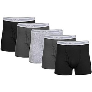 Gildan Heren boxershorts, korte pijpen, multipack retroshorts (verpakking van 5 stuks), zwart/antraciet/sportgrijs (set van 5), S