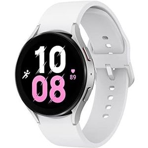 SAMSUNG Galaxy Watch5 44 mm smartwatch, wellness-monitoring, fitnesstracker, lange batterijduur, Bluetooth, zilver [Italiaanse versie]