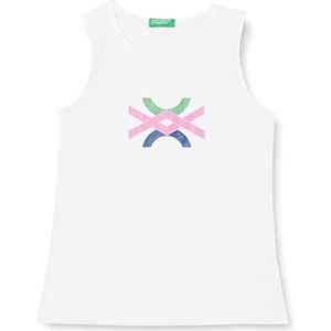 United Colors of Benetton Onderhemd voor meisjes en meisjes, wit 101., 130
