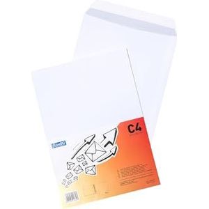Bantex Enveloppen DIN C4 (32,4 x 22,9 cm) / enveloppen met plakstrips, 50 stuks in folieverpakking (wit)