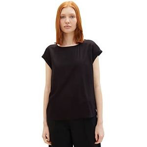 Tom Tailor Denim dames 1032336 Basic blouse, 14482 - Deep Black, XXL