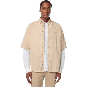 Denim shirt met korte mouwen - Garment Dye Colours, Desert Sand 270, L