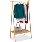 Relaxdays kledingrek bamboe - kledinggarderobe - 170x100 cm - roede - inklapbaar - natuur