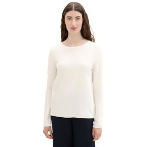 TOM TAILOR Gebreide damestrui met ronde hals, 10315 - Whisper White, XL