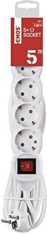 EMOS - P1525R - Stekkerdoos - 5 M - 5 Geaarde Stopcontacten - PVC