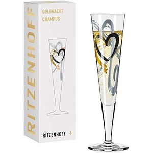 Ritzenhoff 1078190 Goldnacht #1 champagneglas, glas, 205 milliliter, transparant