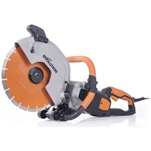 Evolution Power Tools R300DCT+ Elektrische doorslijpmachine met betonzaag, samenpersing voor stof en water en een premium diamantschijf, 300 mm