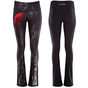 WINSHAPE Leggings voor dames, functionele, laarsgesneden legging voor dames, Bcl107, rode gerbera