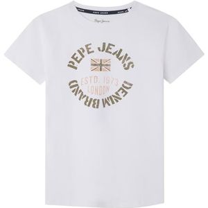 Pepe Jeans Ronal T-shirt voor kinderen, wit (wit), 12 jaar, wit, 12 jaar