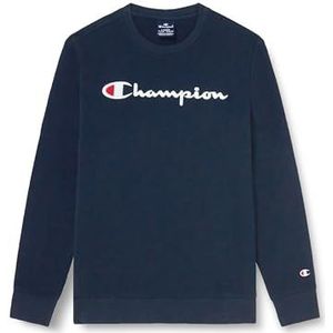 Champion Legacy Icons B-Ultralight Spring Terry Crewneck Sweatshirt voor kinderen en jongens, Navy Blauw, 9-10 jaar