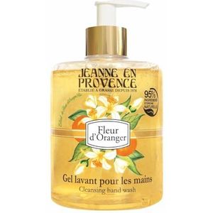 JEANNE EN PROVENCE Handwasgel, oranje bloesemgeur, 500 ml pompfles, 95% natuurlijke ingrediënten, gemaakt in grasse