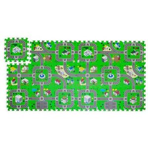 Relaxdays puzzel speelmat, 18-delige puzzelmat, vrij van schadelijke stoffen, EVA-schuim, peuter, 178,5x90 cm, kleurrijk