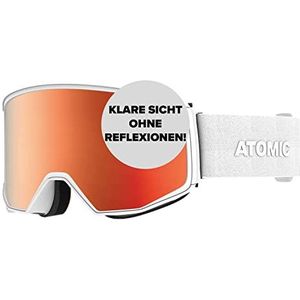 Atomic, All Mountain-Skibrille, Unisex, Für sonniges Wetter, Inkl. 2 Scheiben, Large Fit, Quick Click-System, Four Q Stereo, Weiß/Rot Stereo, AN5105970