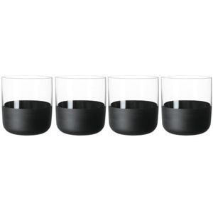Villeroy & Boch – Manufacture Rock shotglas set / borrelglas, set 4dlg., kristalglas met matzwarte bodem, inhoud 40ml
