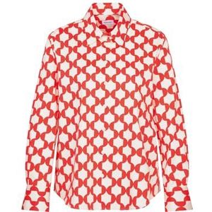 Seidensticker Hemdblouse voor dames, modieuze blouse, regular fit, hemdblousekraag, lange mouwen, 100% katoen, rood, 36