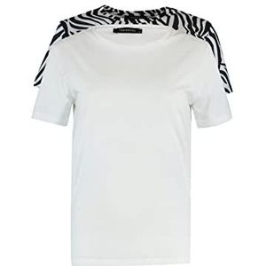 Trendyol Dames White-Multi-Color 2-pakket ronde kraag Basic gebreid T-shirt, Large