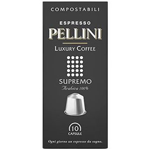 Pellini Supremo 100% Arabica Espresso Capsules – Light Roast Italian Coffee Capsules - Nespresso Compatible, 120 Capsules