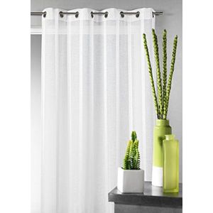 Homemaison hm69212980 gordijn van etamine verticale strepen wit 140 x 260 cm