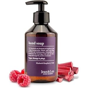 Jean & Len Alchimiste Handzeep Rabarber & Framboos, vloeibare zeep in pompdispenser voor schone en verzorgde handen, fruitige geur, zonder parabenen & siliconen, veganistisch, 250 ml