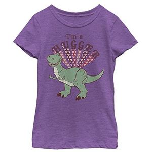 Disney Little, Big Pixar Toy Story Hugger Rex Girls Short Sleeve Tee Shirt, Purple Berry, maat S, paarse bessen, S, Paarse bes, S