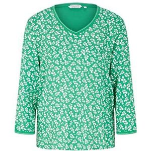 TOM TAILOR Dames T-shirt 1035850, 31117 - Green Floral Design, M