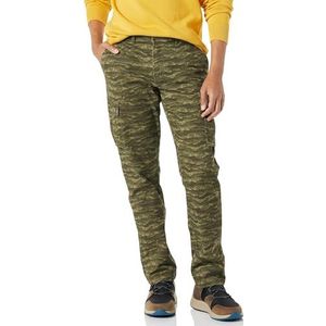 Amazon Essentials Men's Stretch-cargobroek met rechte pasvorm (verkrijgbaar in grote en lange maten), Olijfgroen Camouflage, 38W / 34L