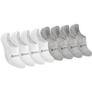 Saucony 8 paar No Show gewatteerde onzichtbare voeringssokken voor dames, Wit/Grijs (8 paar), Small
