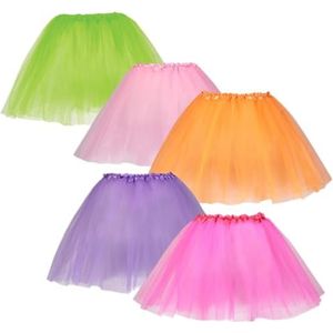 Dress Up America Tutu's voor meisjes - Pack van 5 Verschillende Gekleurde Tulle Layered Tutu Rokken