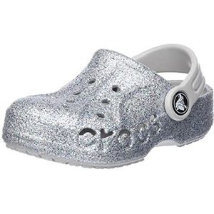 Crocs Baya Clog T, uniseks klompen voor jongens, glitter zilver, 19/20 EU
