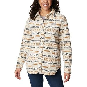 Columbia Dames Benton Springs Shirt Jacket, Chalk Checkered Peaks, X-Small Wit, Wit, XS