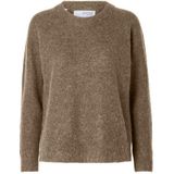 SELECTED - SLFLULU - Trui - Bruin Gemêleerd - Lange Mouw