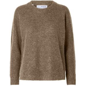 SELECTED - SLFLULU - Trui - Bruin Gemêleerd - Lange Mouw