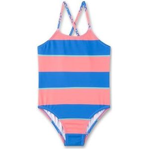 Sanetta Meisjesbadpak blauw | Comfortabel en praktisch badpak van gerecyclede polyester-mix voor meisjes. Badmode voor kinderen, blauw, 92