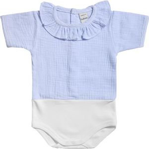 BABIDU Babybody met korte mouwen van 100% katoen, babybody voor pasgeborenen van bamboestof met ruches, zacht, ademend en hypoallergeen, voor de gevoelige huid, uniseks kleding