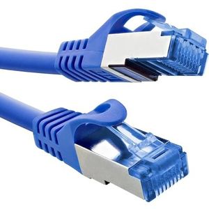InLine® Patchkabel, Cat.6A, S/FTP, TPE (LSZH), CCA, PoE, LAN, Ethernet, netwerkkabel, RJ45 Gigabit, blauw, 7,5 m, 72607B