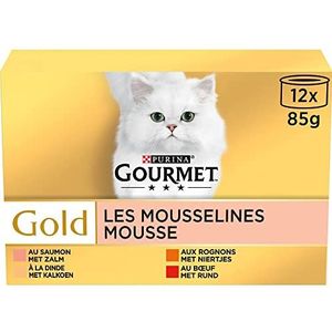 PURINA Gourmet Gold Best of Foam kattenvoer, 12 x 85 g