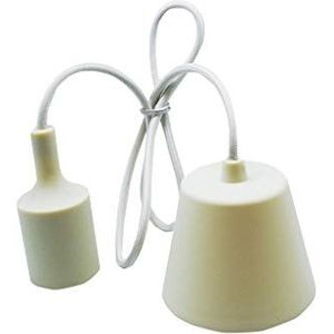 Lamphouder met 1 m lange bloemkabel, compatibel met E27 fittingen. Het elegante ontwerp van ivoorkleurige siliconen biedt gestileerde en verfijnde verlichting voor elke hoek.